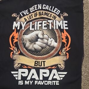 Black Graphic T-Shirt with Papa Design